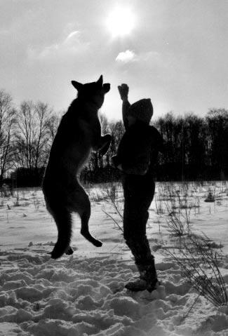 Snuffs White mit Malin, Winter 2004/05 Foto: Gaby von D&ouml;llen, Worpswede